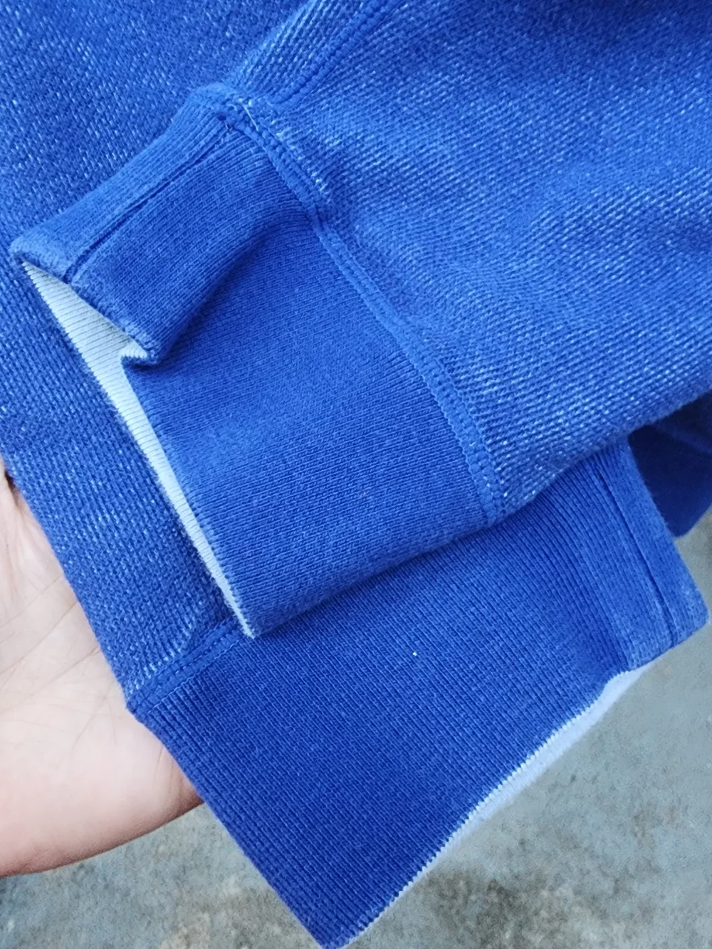 ORVIS Blue Full Zip Mock Neck Knit Sweater Jacket